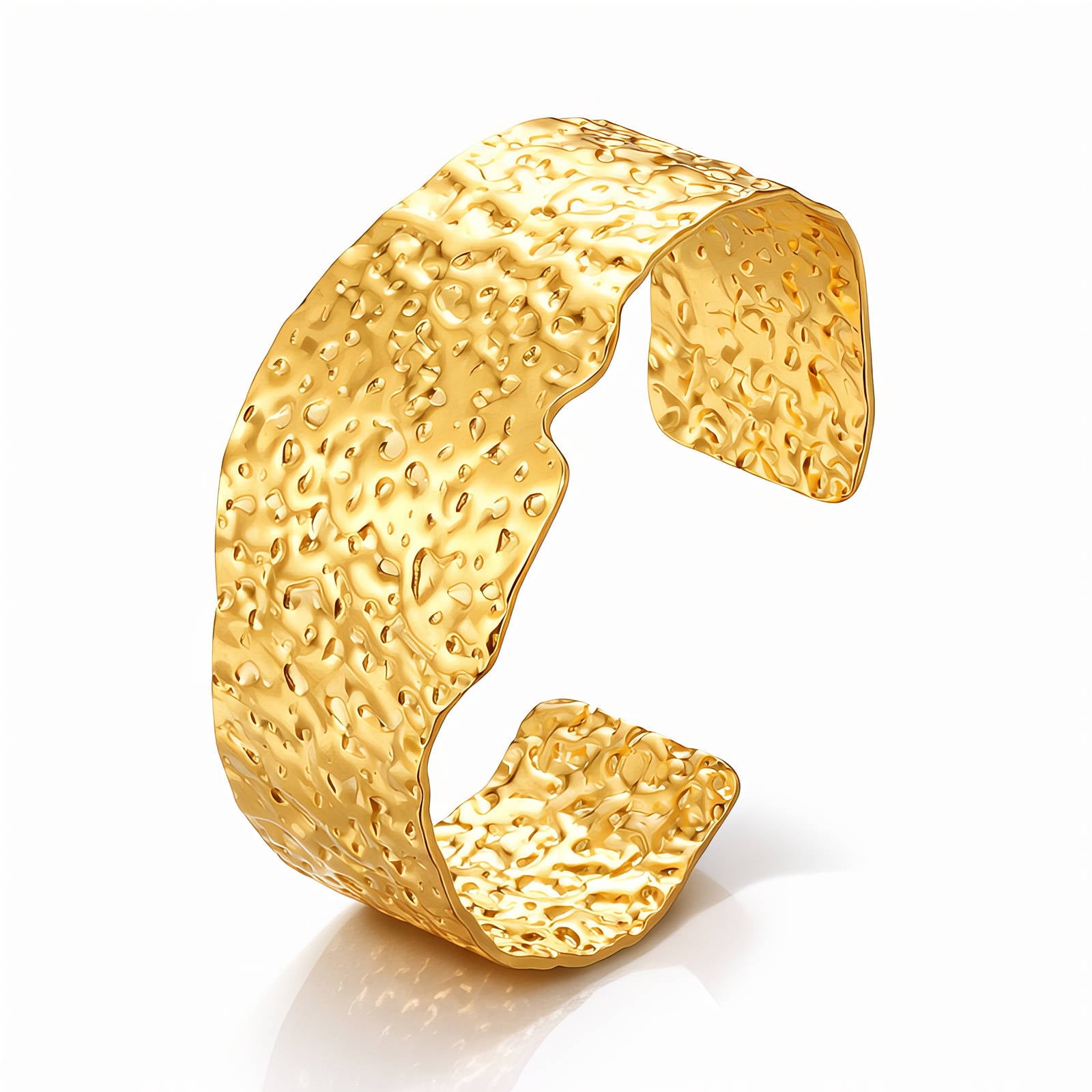 Hammered Wide Cuff Bracelet