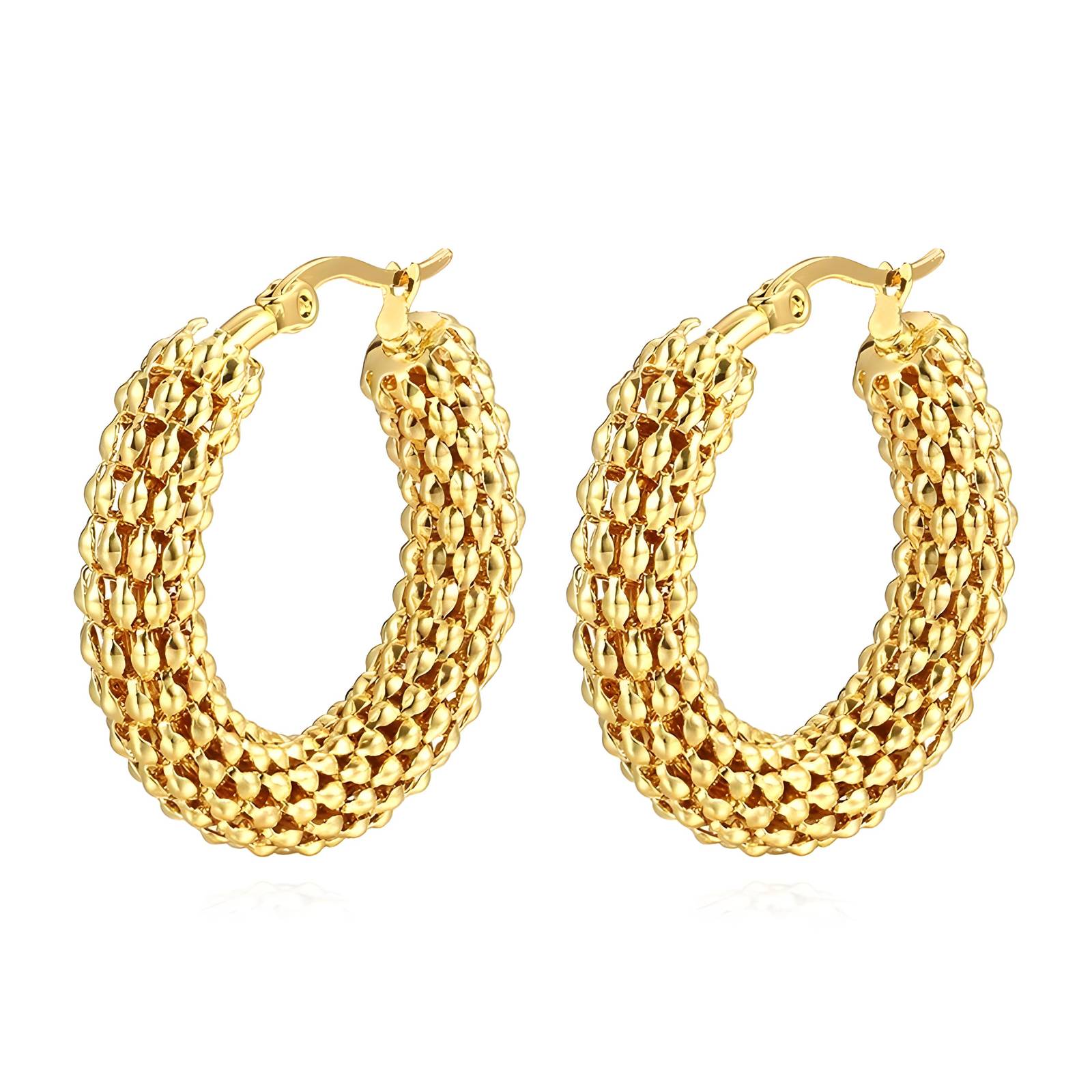 Textured Chunky Hoop Earrings