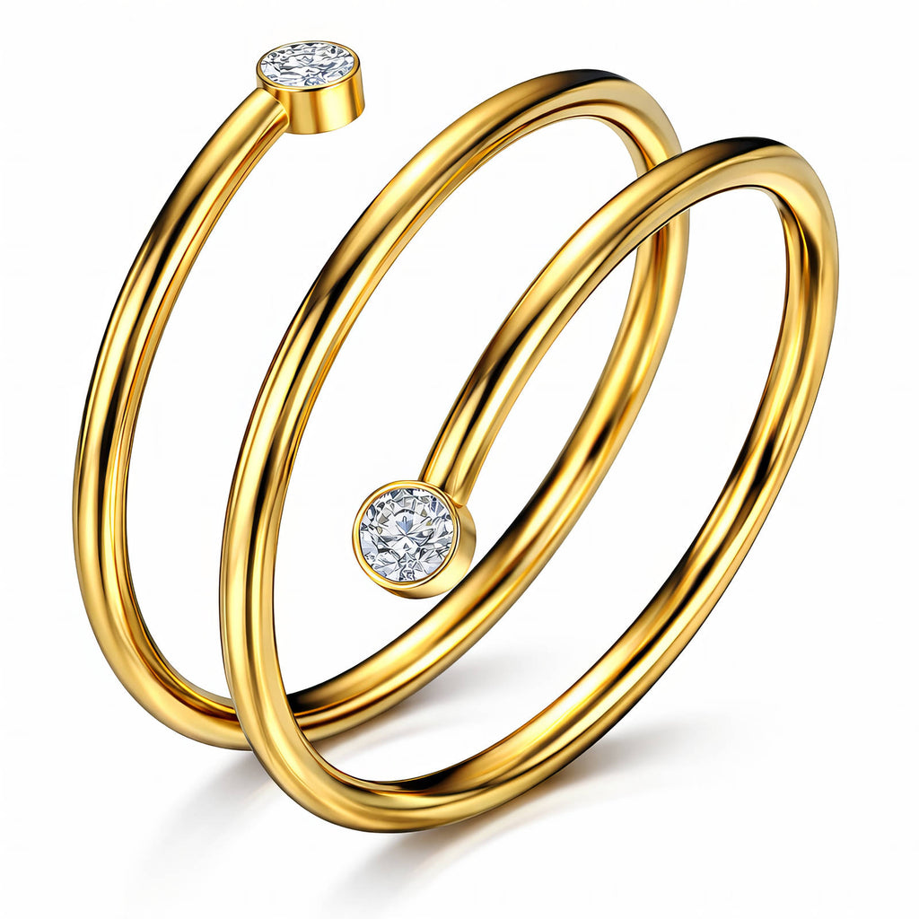 Spiral Wrap Ring with Cubic Zirconia