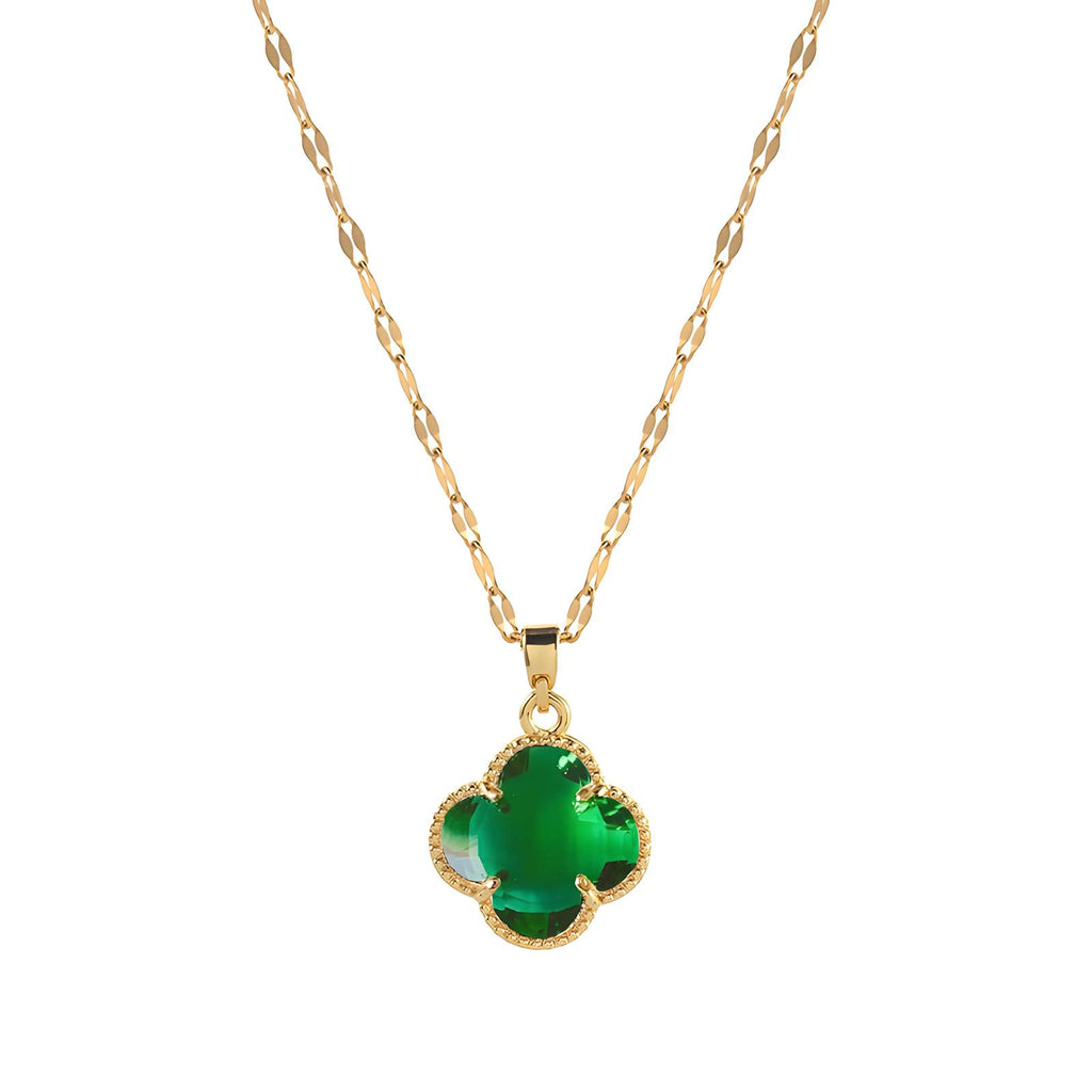 Green Clover Pendant Necklace