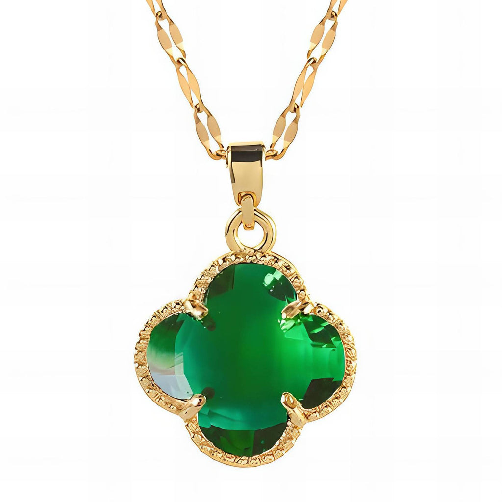 Green Clover Pendant Necklace