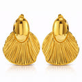 Pleated Fan Statement Earrings