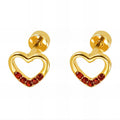 Red Crystal Open Heart Earrings