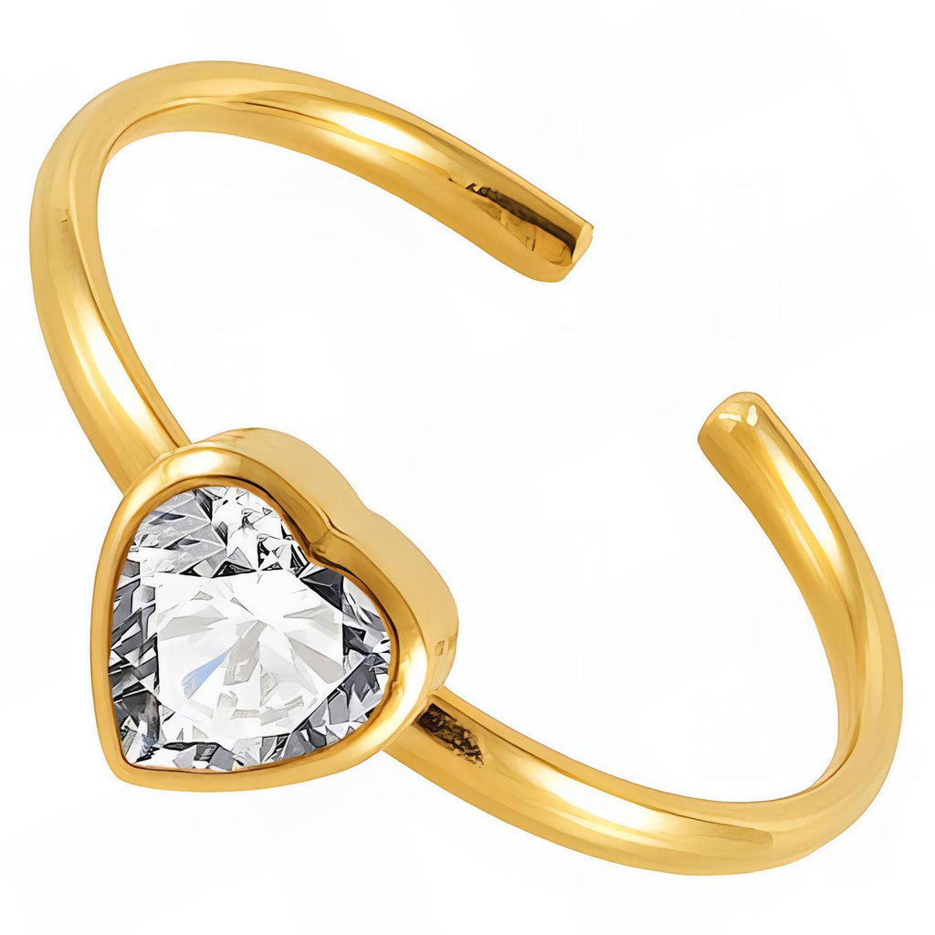 Heart Crystal Adjustable Ring