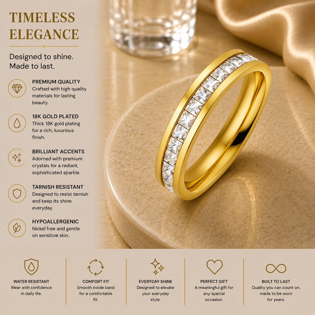 Crystal Eternity Band Ring