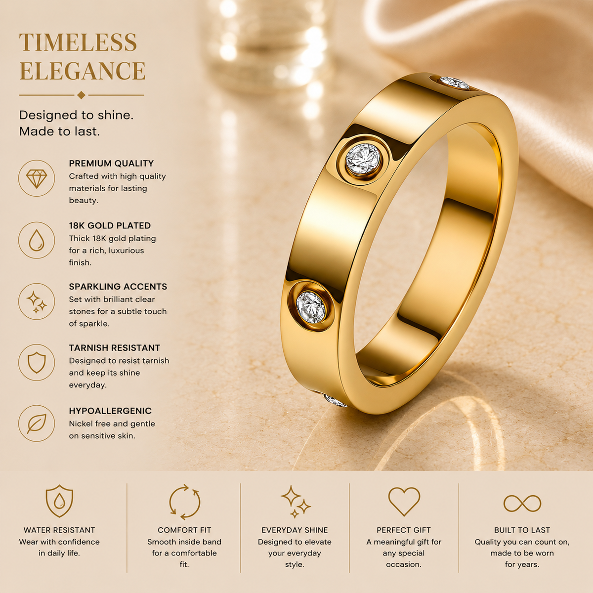 Cubic Zirconia Band Ring