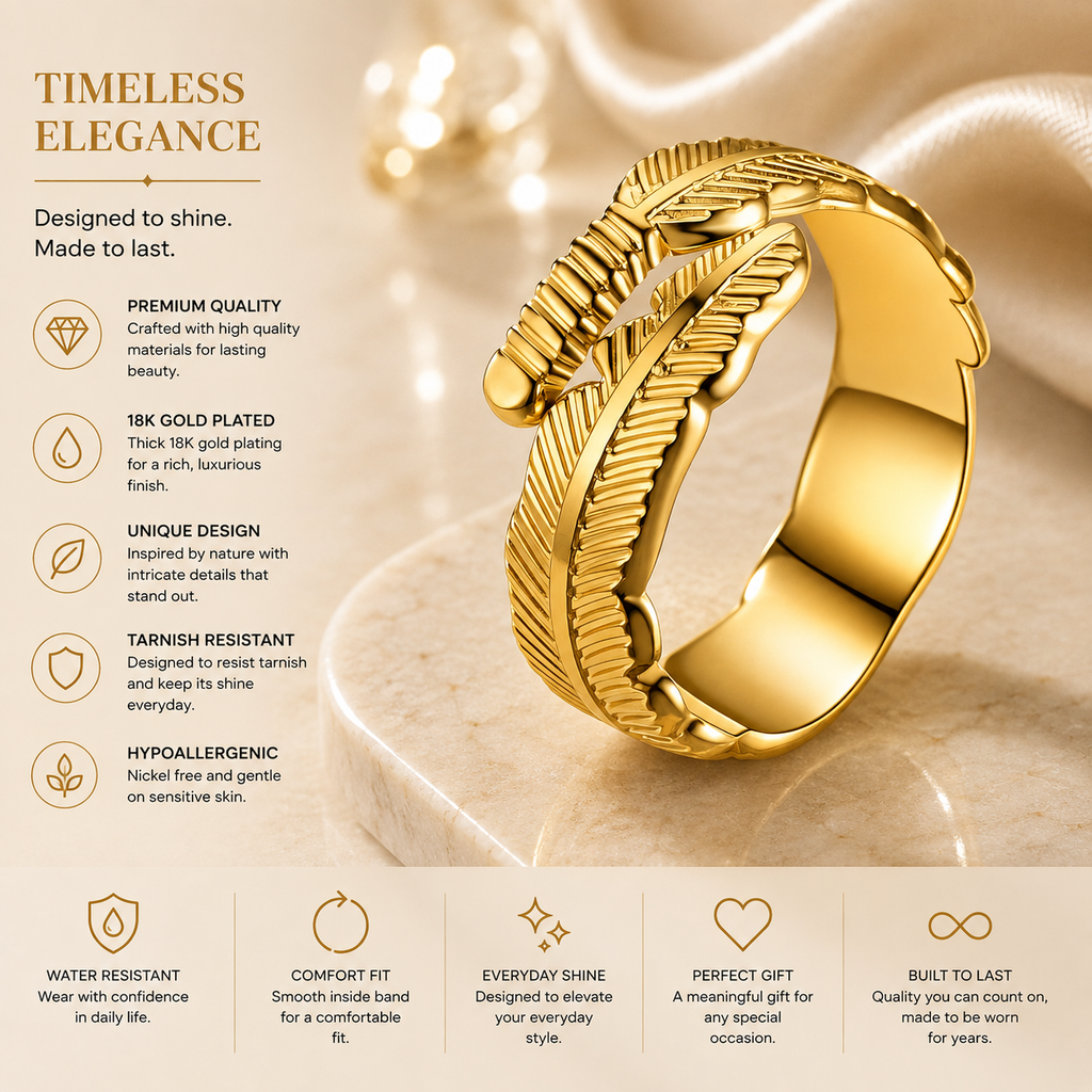 Feather Adjustable Ring