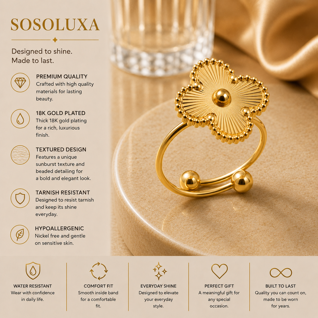 Golden Clover Ring