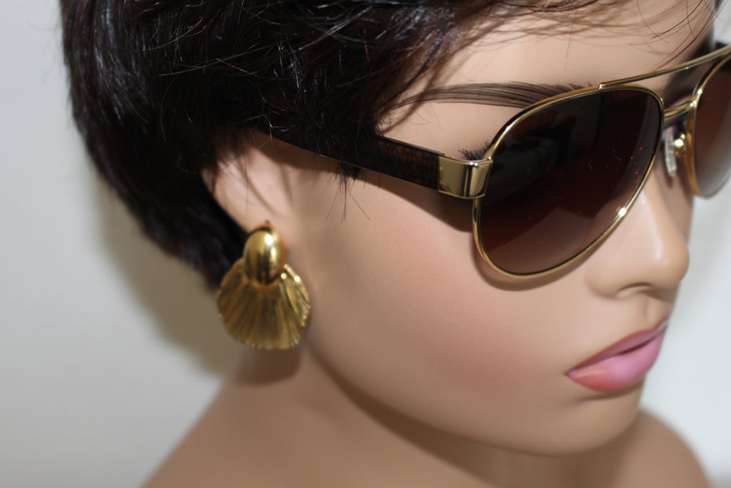 Pleated Fan Statement Earrings