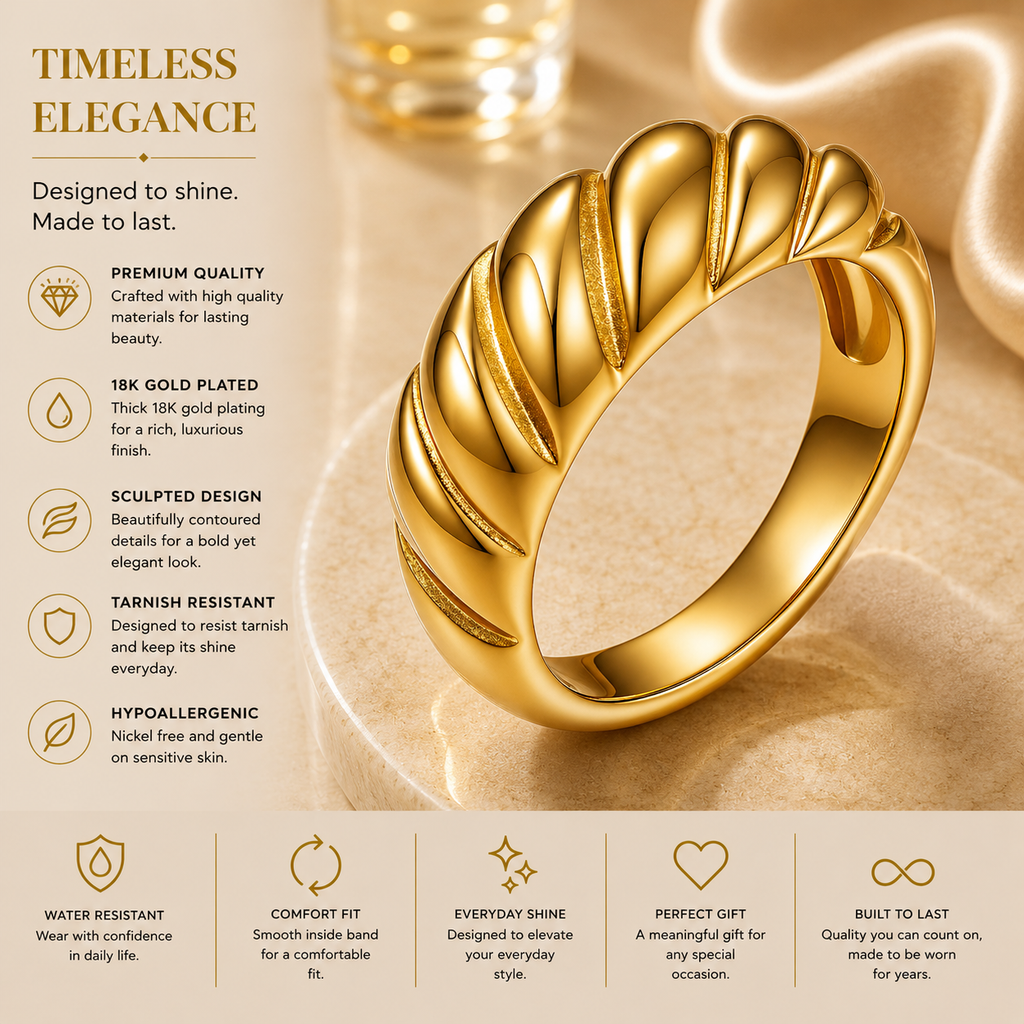 Nature Inspired Gold Band