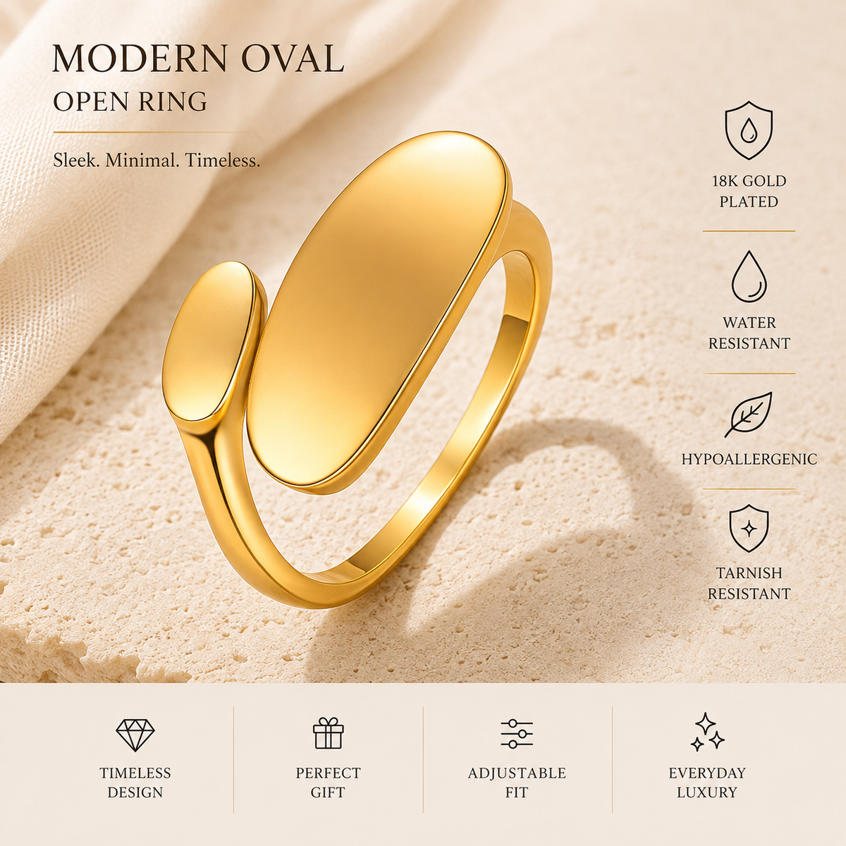 Open Oval Statement Ring