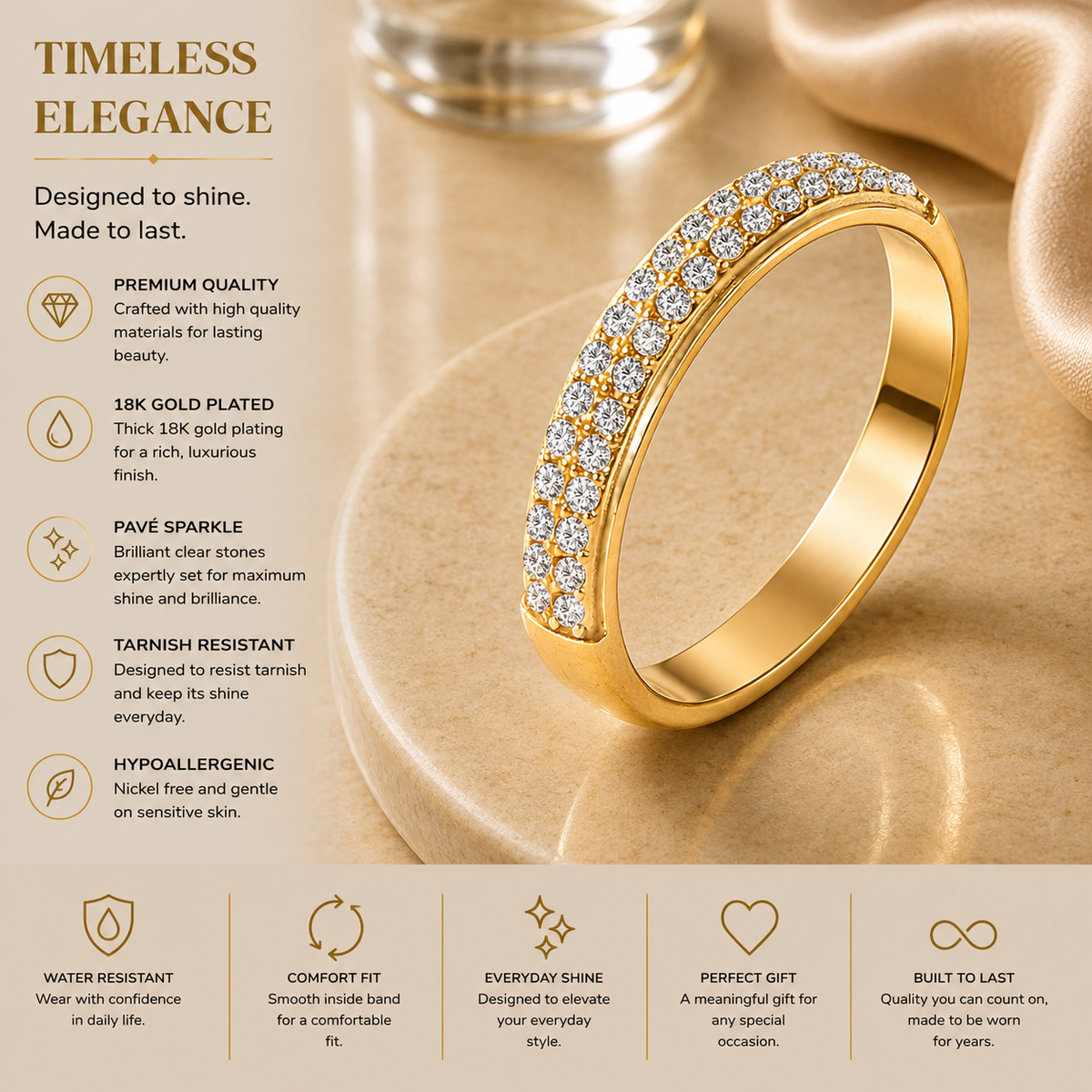 Pavé Crystal Ring