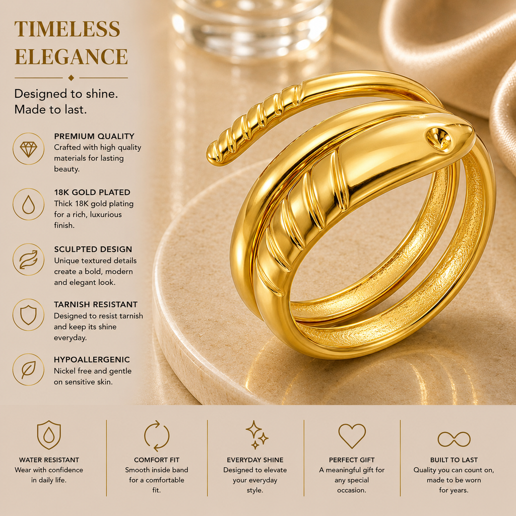 Snake Wrap Adjustable Ring