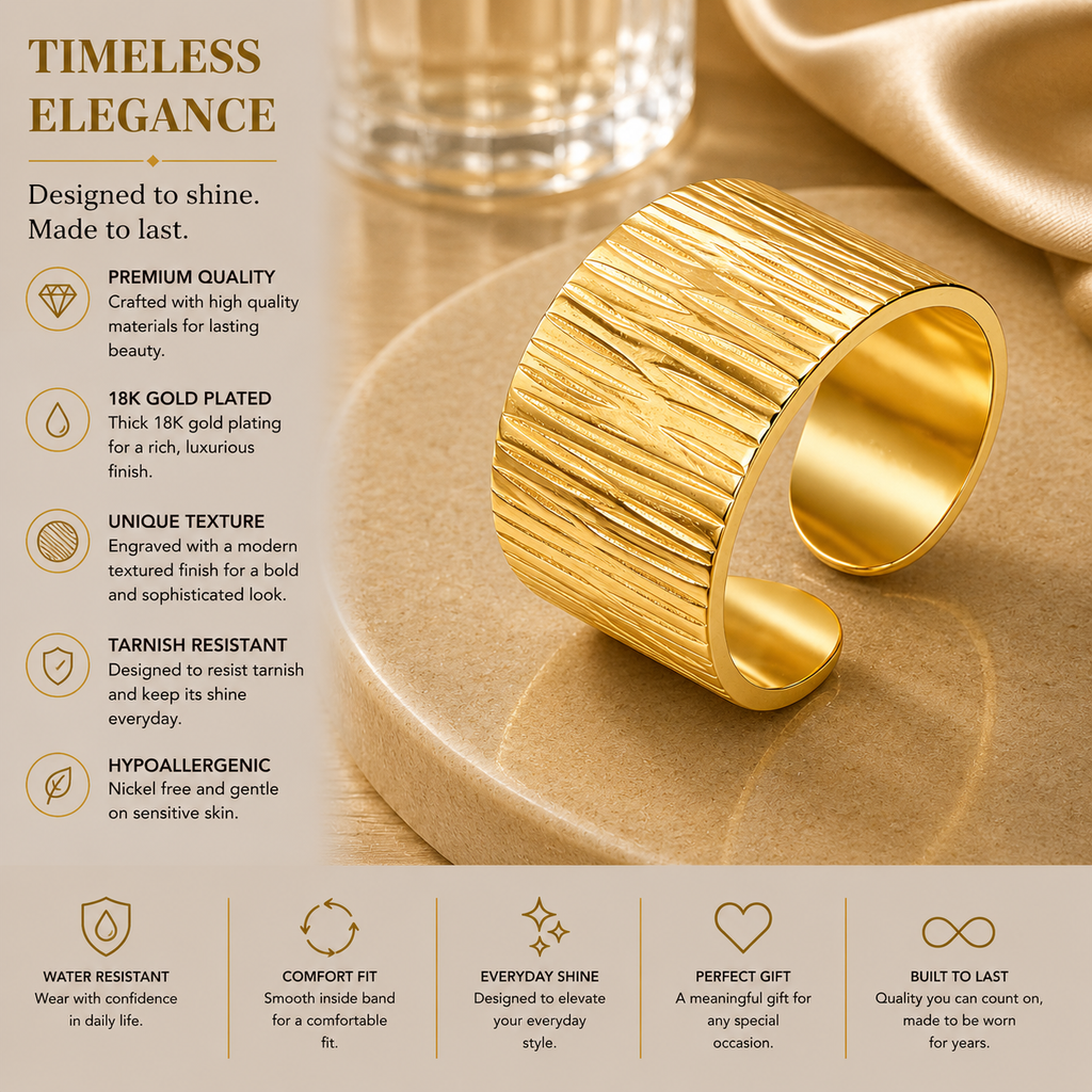 Textured Gold Statement Ring
